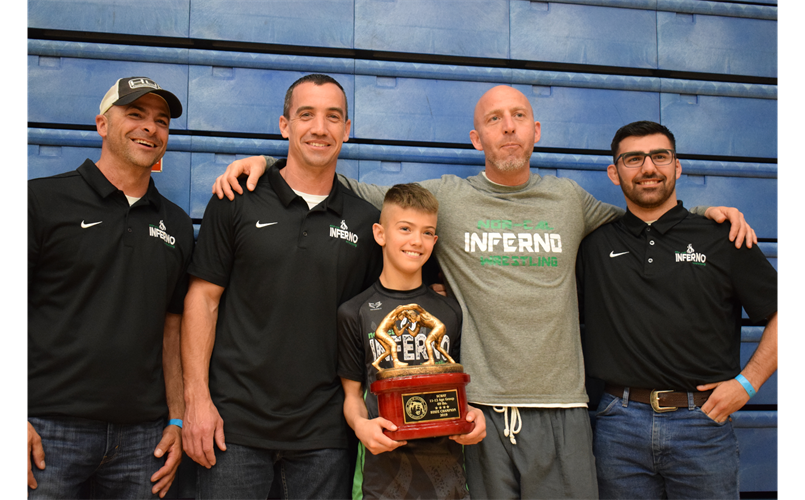 2019 CA State Wrestling Champion with his proud coaches!